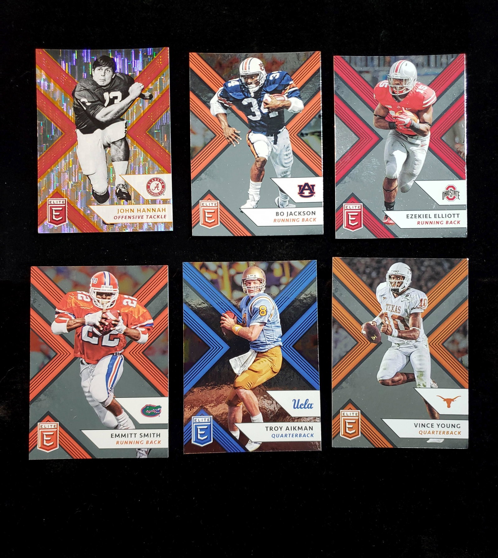 FOOTBALL stars and legends in their college UNIFORMS: FOOTBALL stars and legends in their college UNIFORMS John Hannah VincE Young Troy Aikman Emmitt Smith