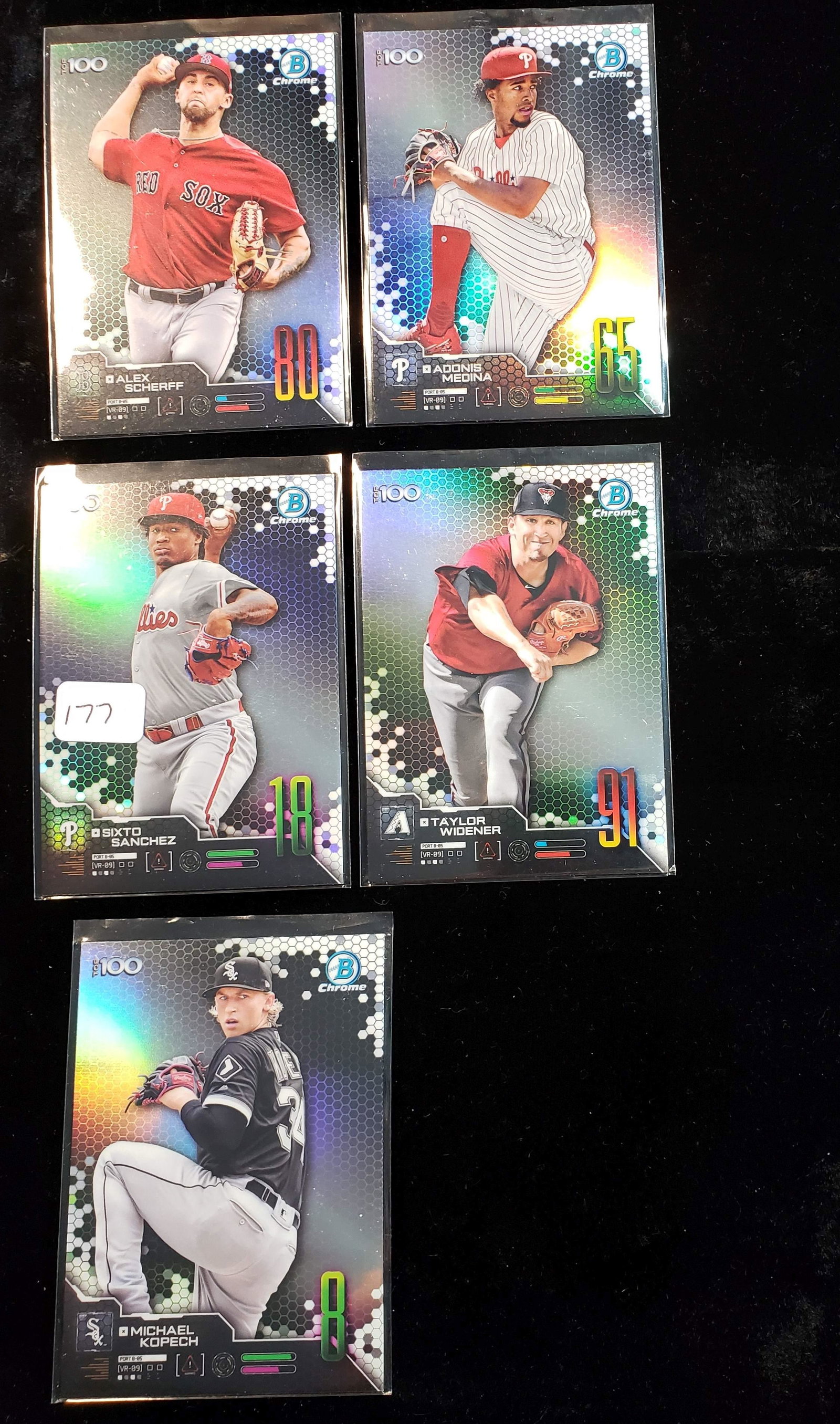 BOWMAN CHROME TOP 100 PRSPECT REFRACTORS (1 of 1)