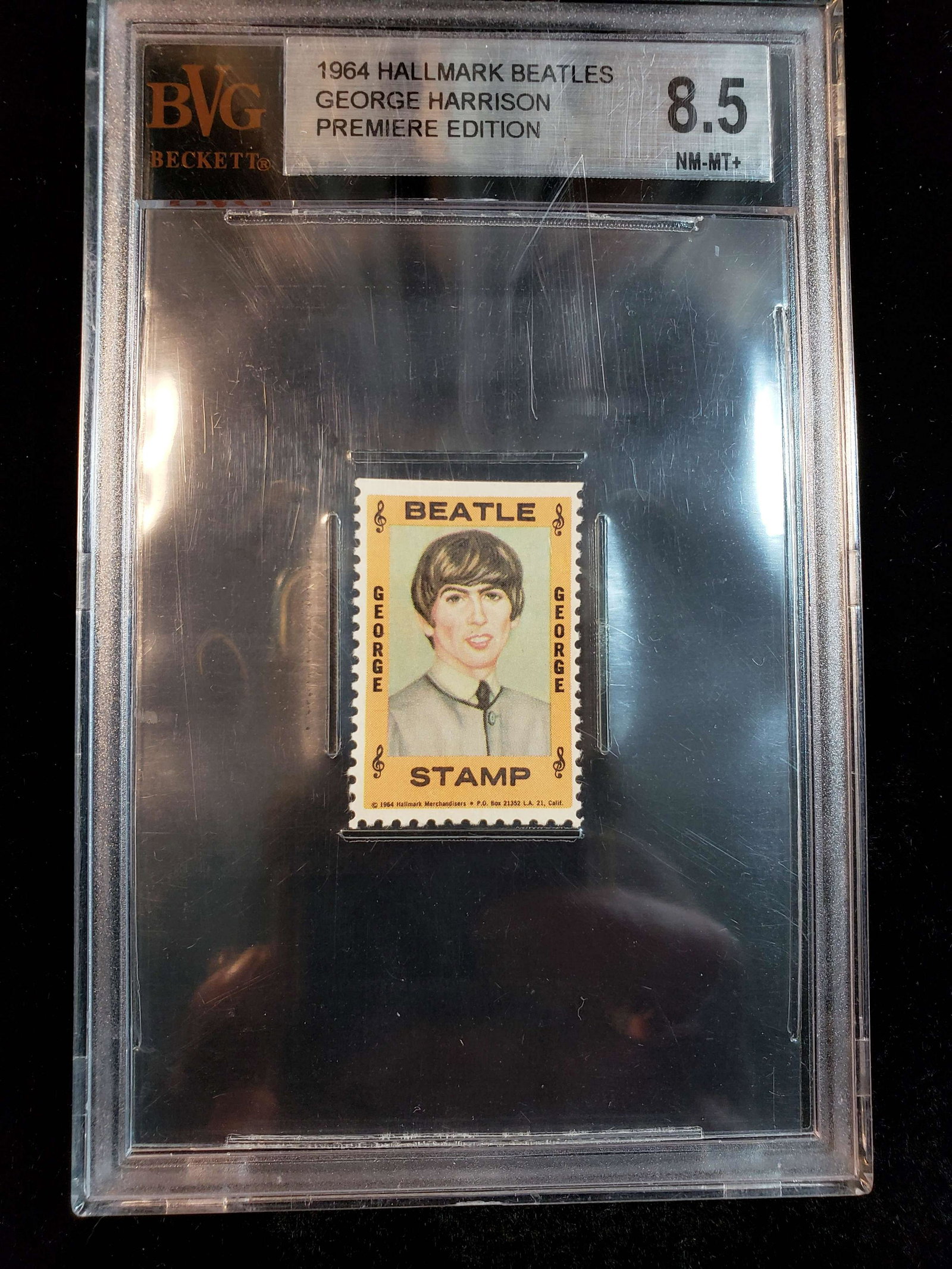 1964 HALLMARK BEATLES GEORGE HARRISON GRADED STAMP (1 of 2)