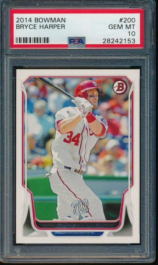 2014 Bowman Bryce Harper #200 PSA 10 Gem Mint Card: 2014 Bowman Bryce Harper #200 PSA 10 Gem Mint Card