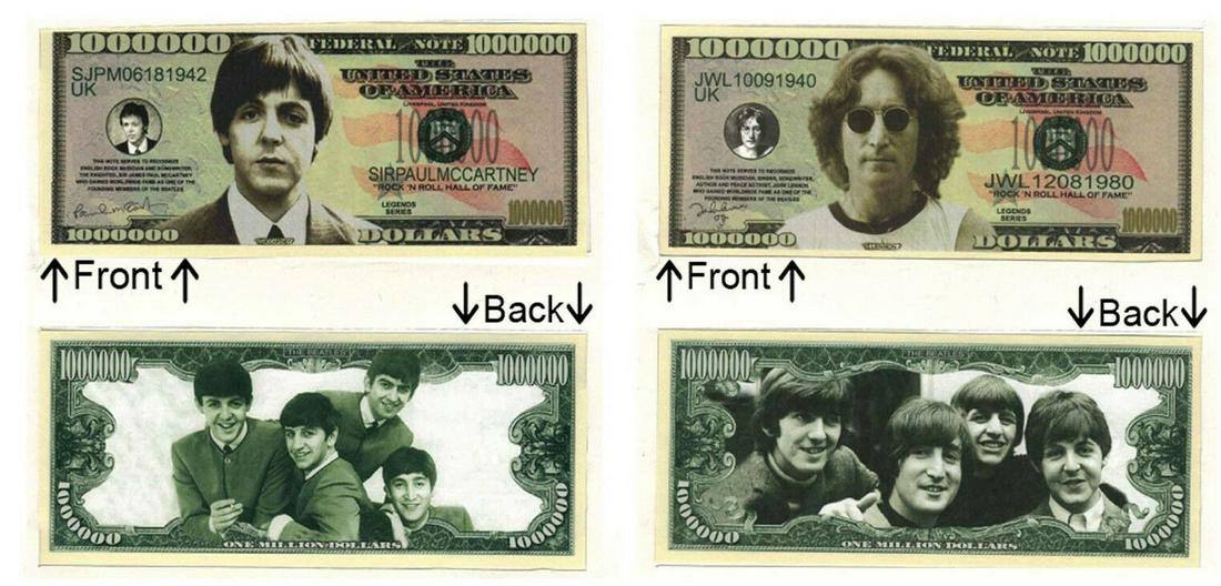 THE FAB 4 BEATLES FANTASY NOTES: McCartney Lennon Ringo Harrison Each of 4 Beatles Themed Notes