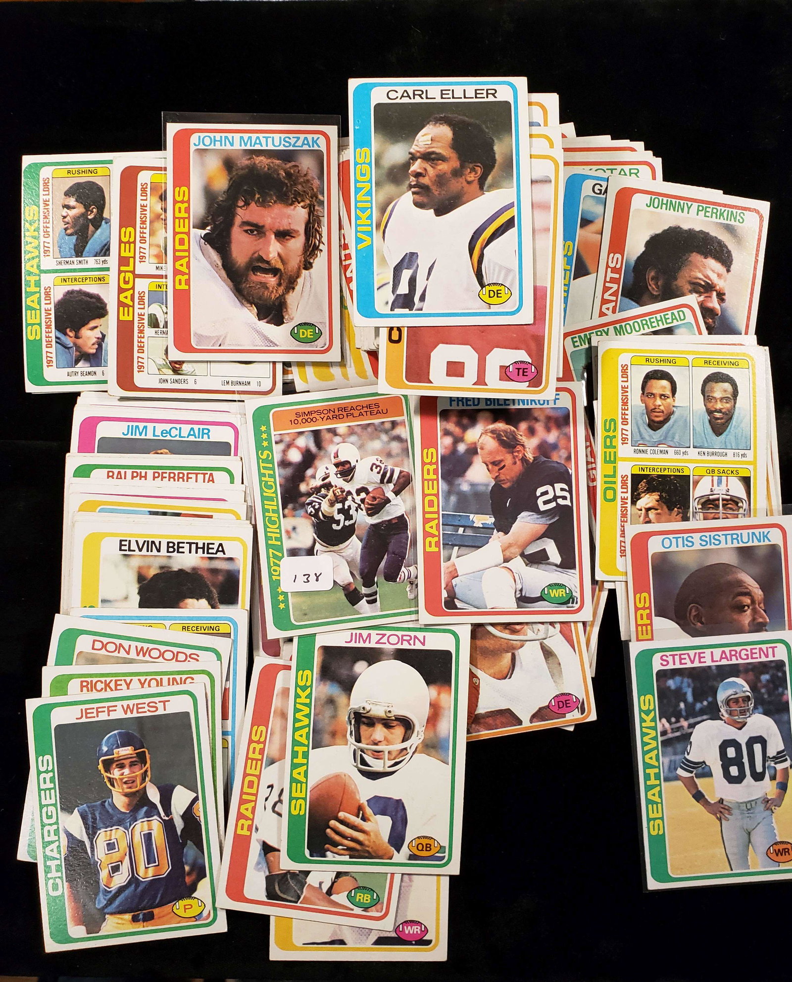 1978 TOPPS FOOTBALL 100 CARD LOT EX+-NRMT  WITH STARS (1 of 4)