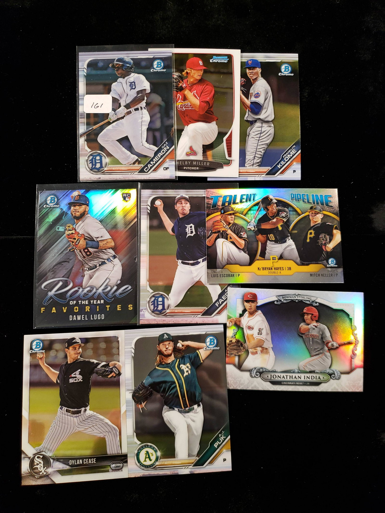 LOT OF 9 BOWMAN CHROME ROOKIES AND INSERTS (1 of 1)