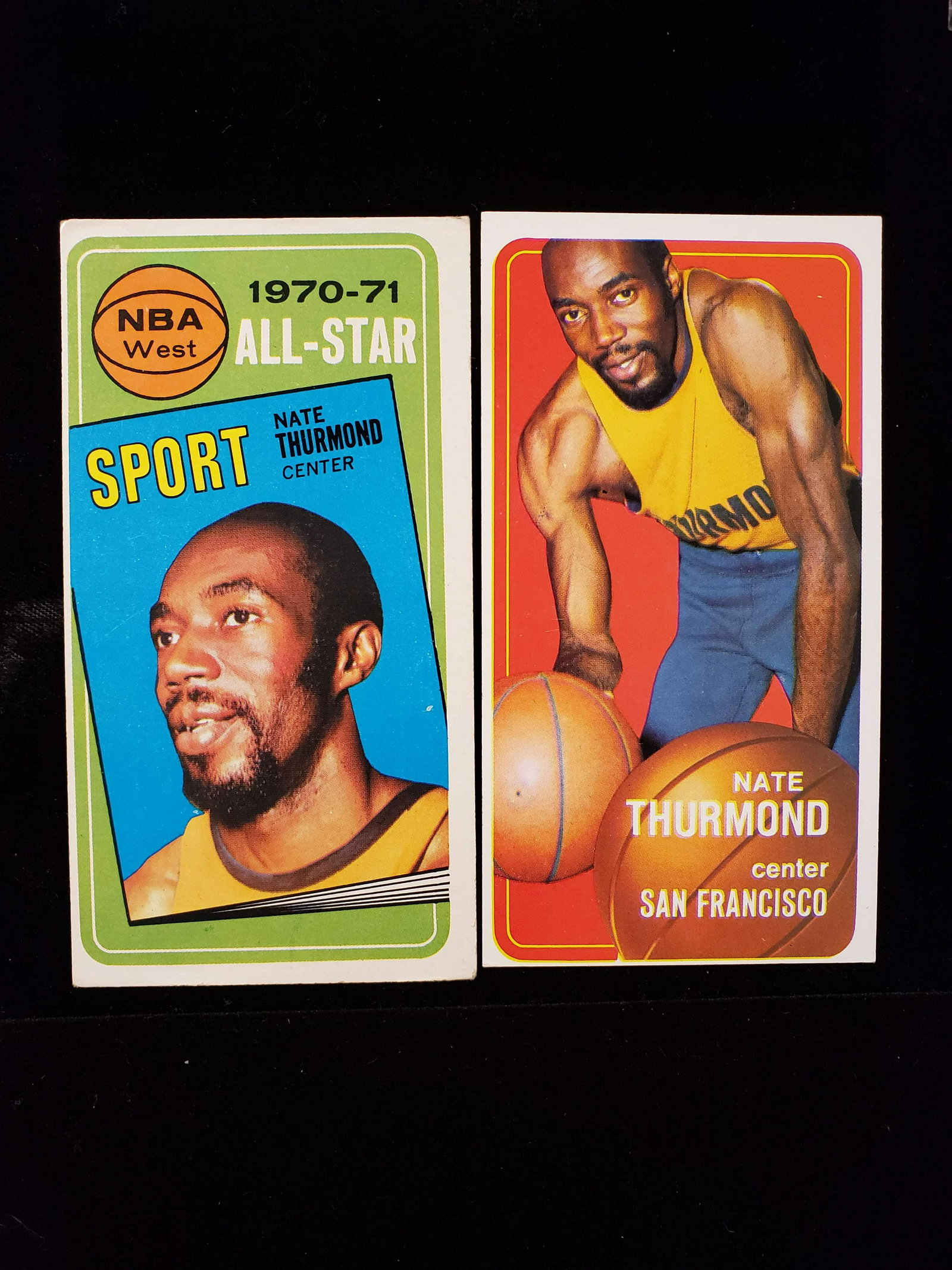*TALL BOYS* VINTAGE NBA BASKETBALL CARDS: NATE THURMOND ALL-STAR #111 AND WILLIS REED BASE #90 1970-'71 TOPPS BASKETBALL CARDS