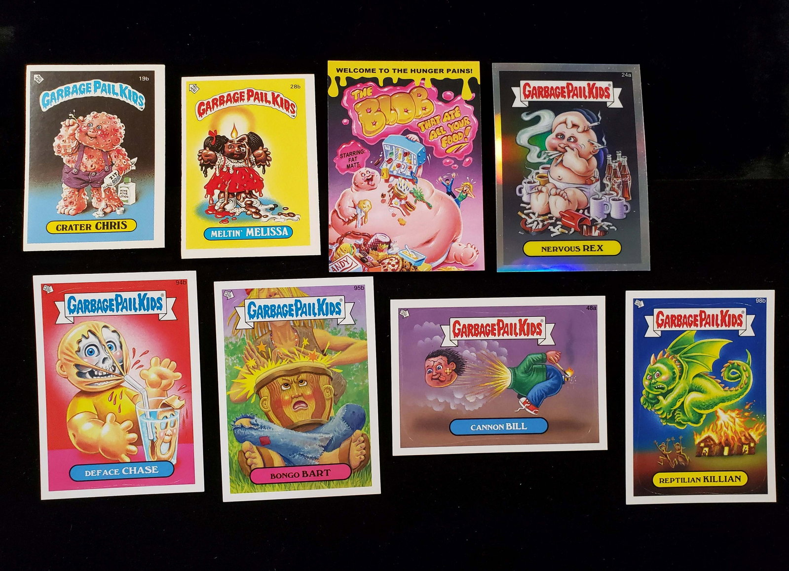 GARBAGE PAIL KIDS CARDS WITH 1985 MINI'S: LOT OF GPK TRADING CARDS BY TOPPS WITH FOILS AND 1985 MINI'S