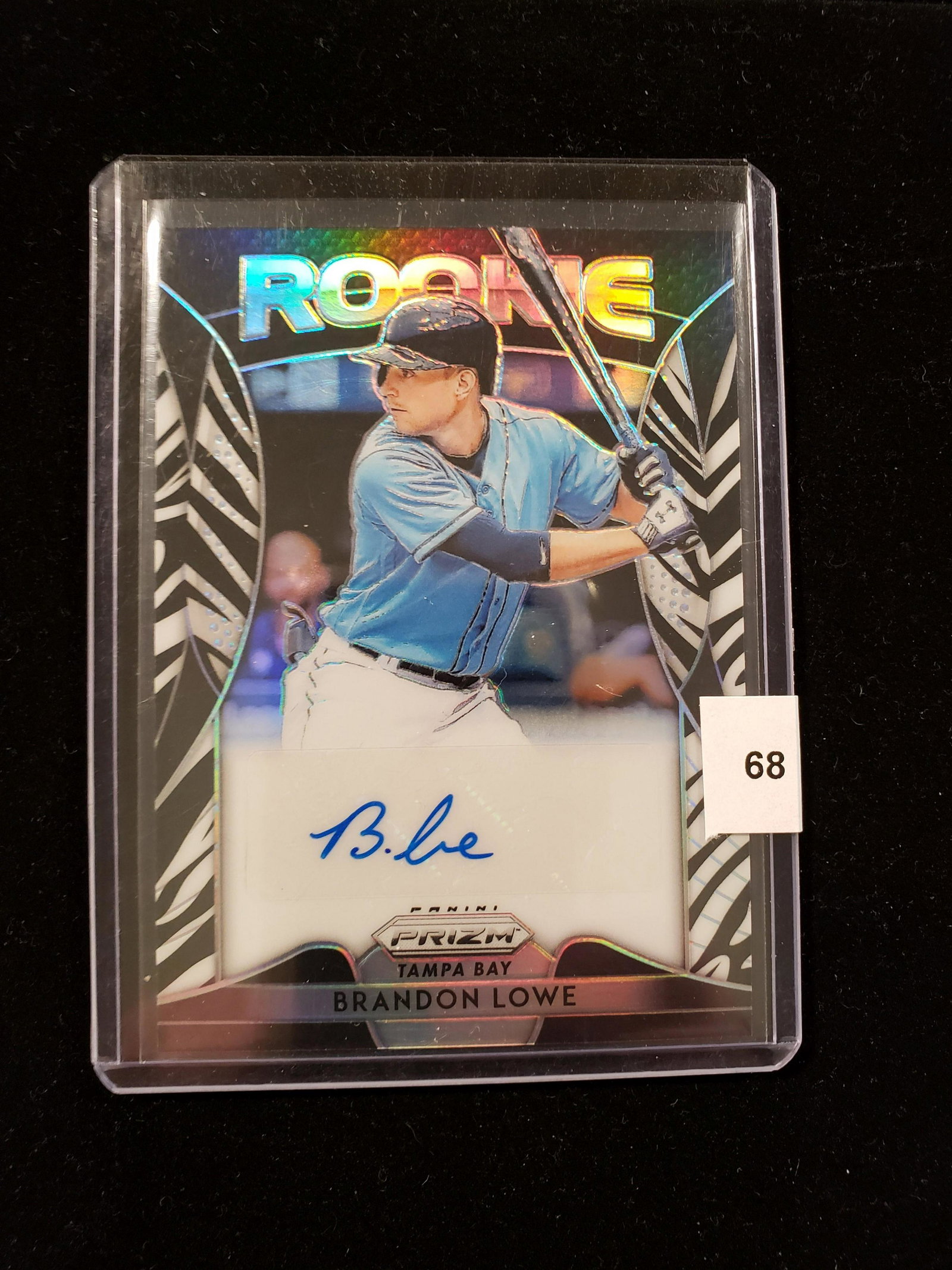 BRANDON LOWE TAMPA BAY ROOKIE AUTO: PANINI PRIZM BASKETBALL ZEBRA STRIPES AUTOGRAPHED SP NUMBERED 53/99