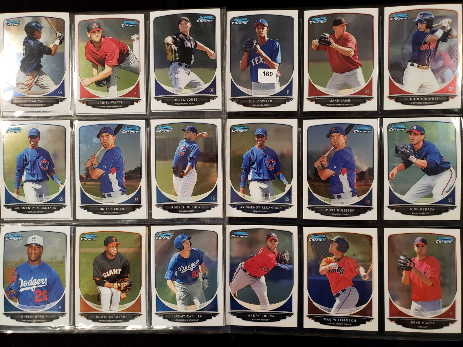 ASSORTED BOWMAN CHROME ROOKIE PROSPECTS: MIKE PIAZZA, DUSTIN GIEGER, DANIEL WATTS