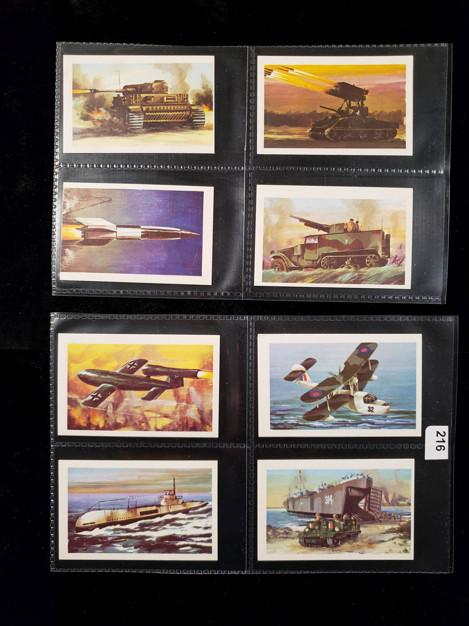 1972 Trucards World War II - 8 CARD LOT: INCLUDES CARDS 9 THRU 16 OF THE 30 CARD SET 1972 TABACCO TYPE WORLD WAR 2 SCENES AND PERSONALITIES
