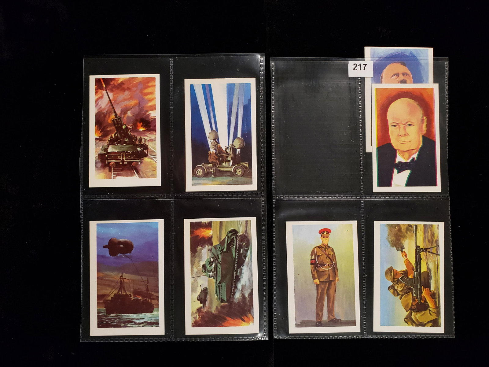 1972 Trucards World War II - 8 CARD LOT: WINSTON CHURCHILL AND THE FUROR OF GERMANY CARDS 17 THRU 24 OF THE 30 CARD SET 1972 TABACCO TYPE WORLD WAR 2 SCENES AND PERSONALITIES