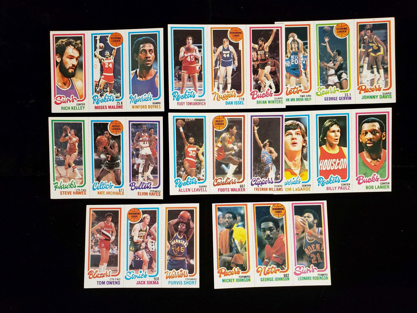 1980-'81 TOPPS BASKETBALL HIGH GRADE LOT: 10 PACK FRESH MINT CRISP AND CLEAN FULL OF STARS, HALL OF FAMERS AND FAN FAVES GEORGE GERVIN, DAN ISSEL. RUDY T., ELVIN HAYES, NATE ARCHIBALD, FOOTS WALKER