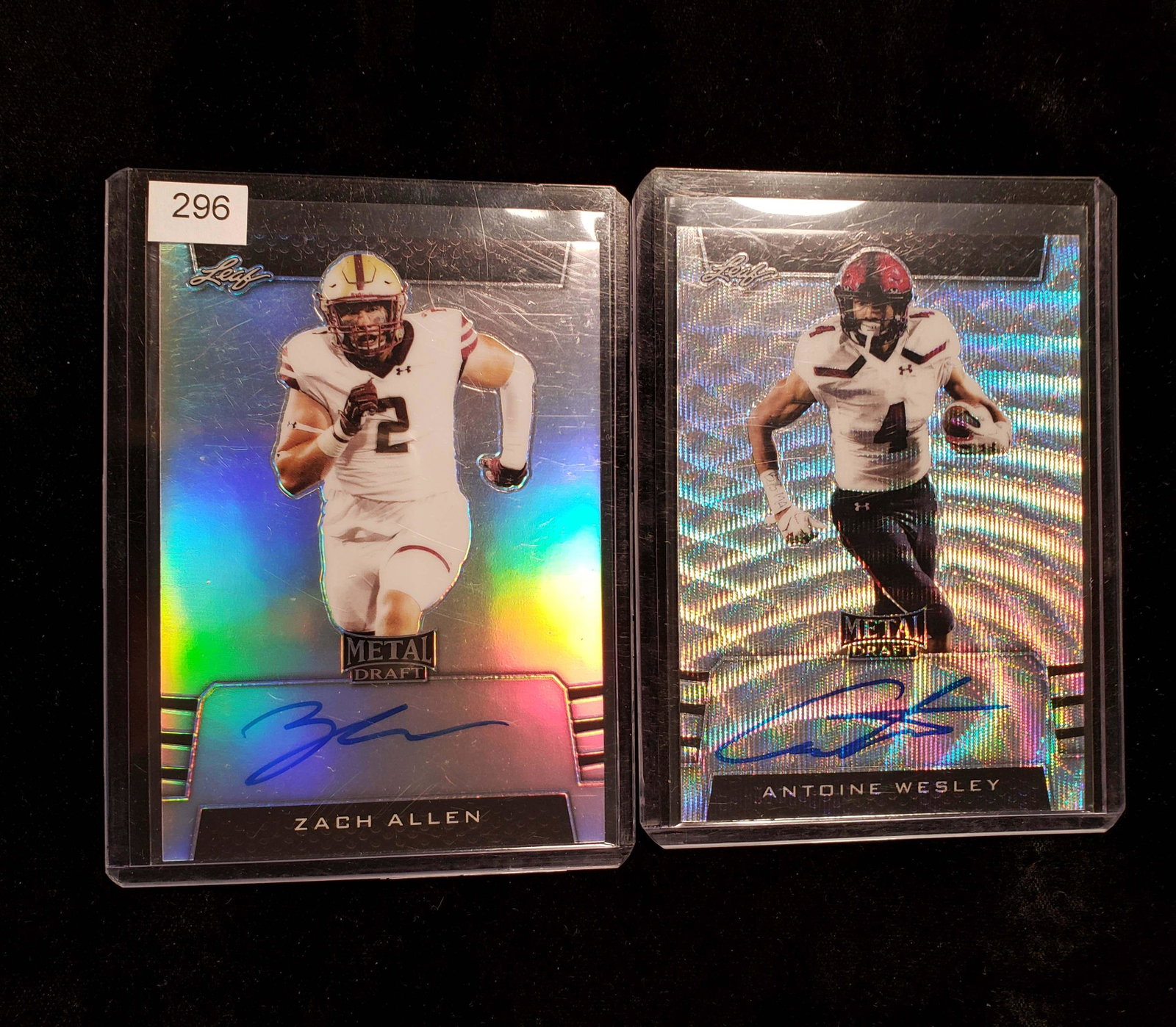 2019 LEAF METAL DRAFT ROOKIE SIGNATURE CARDS: MR. IRRELEVANT CALEB WILSON , AMANI ORUWARIYE DETROIT LIONS