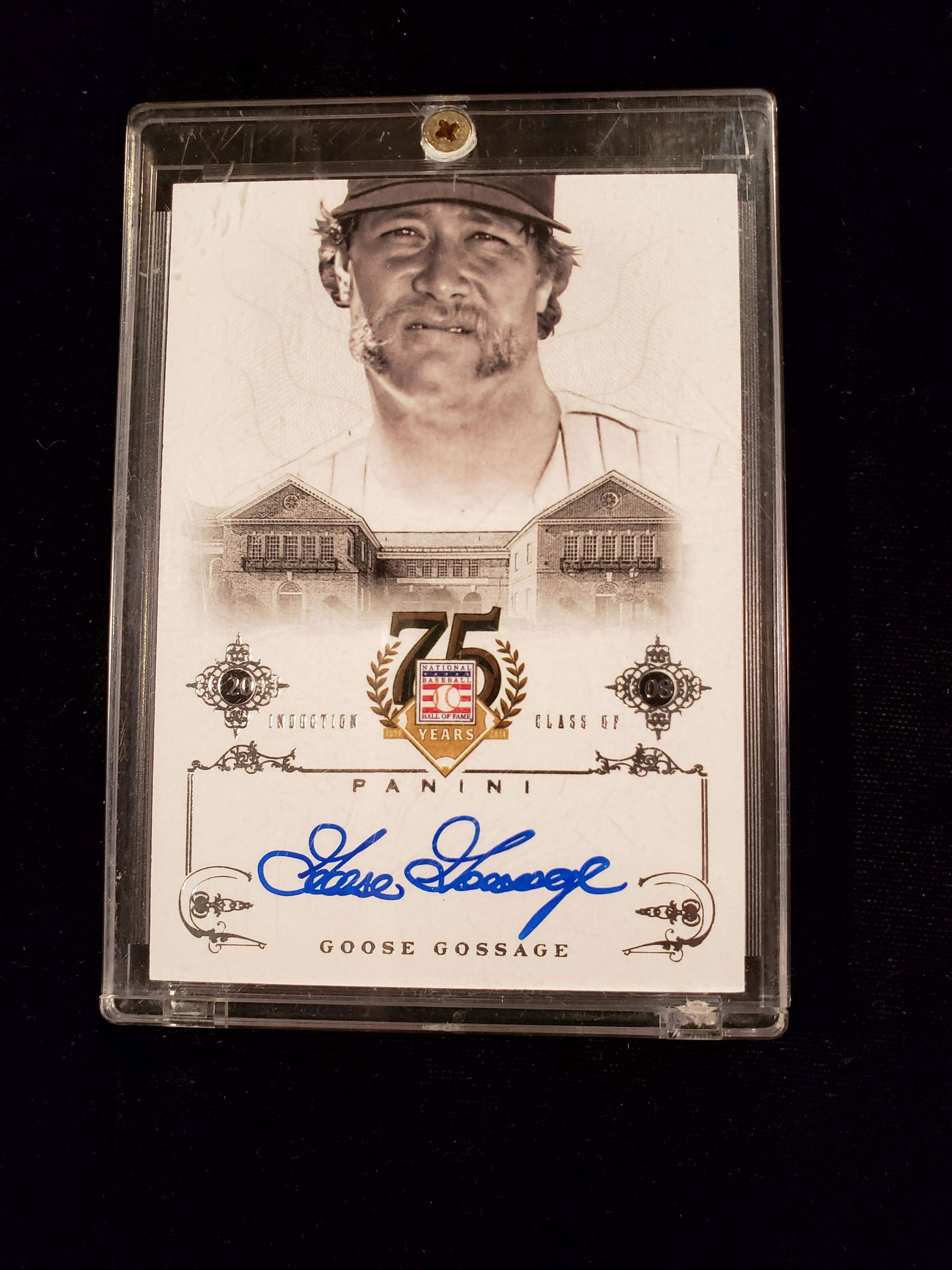 GOOSE GOOSAGE HOF CLASS OF 2008 SIGNATURE CARD (1 of 2)