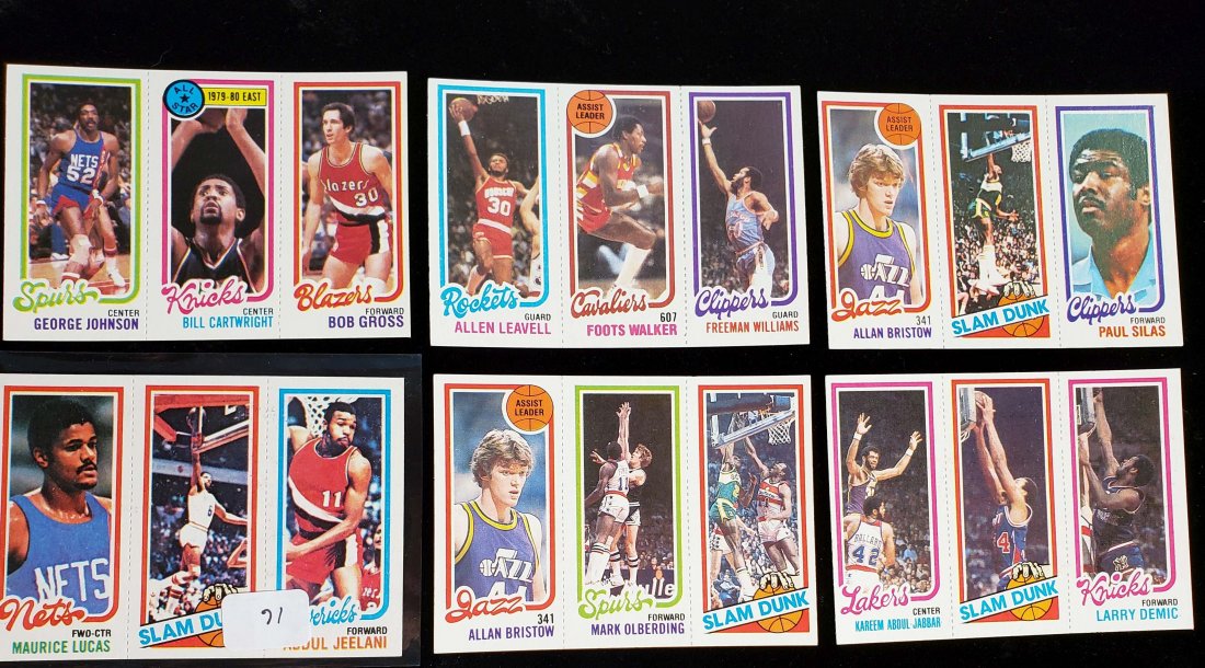 1980-81 TOPPS VINTAGE BASKETBALL CARDS 6 MINT PANELS (1 of 1)
