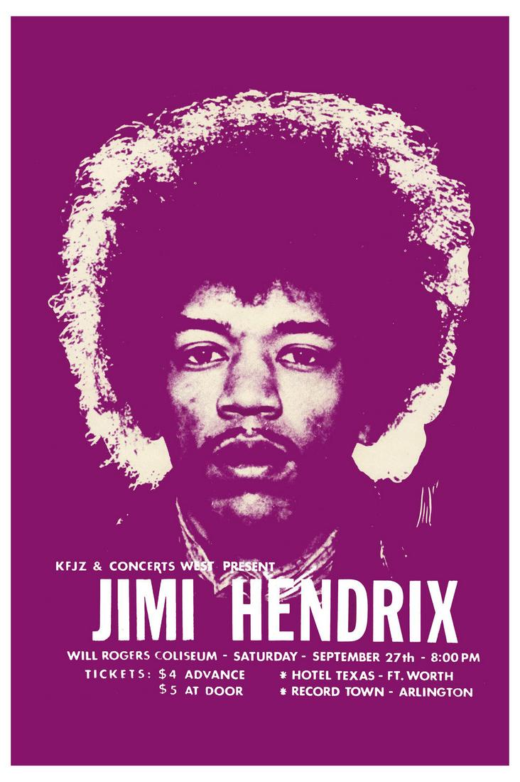 CLASSIC JIMI  HENDRIX CONCERT POSTER 13X9 (1 of 1)