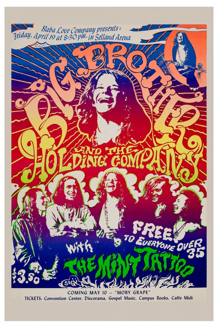 JANIS JOPLIN 1968 CALIFORNIA CONCERT POSTER (1 of 1)
