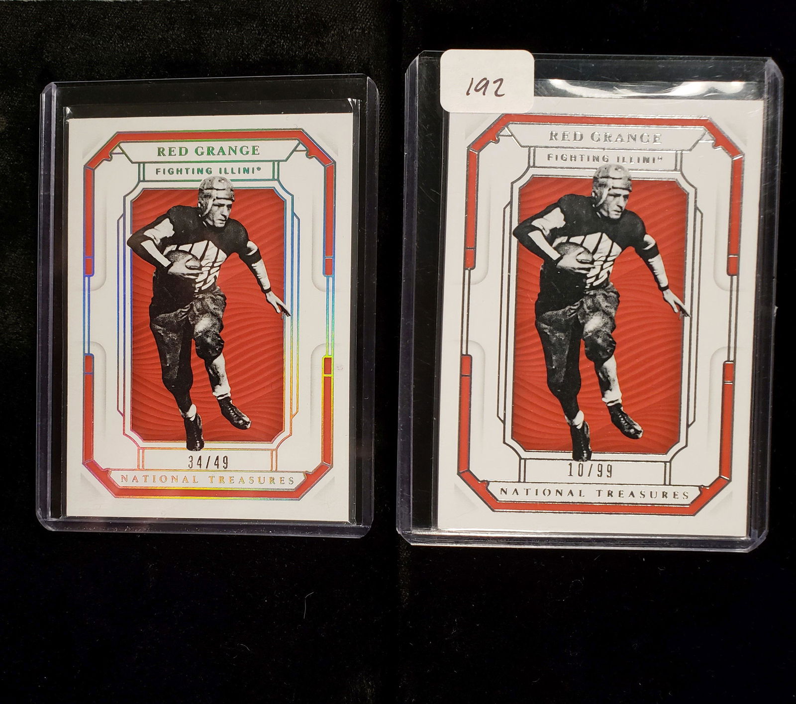 2019 NATIONAL TREASURES FOOTBALL RED GRANGE FIGHTING (1 of 1)