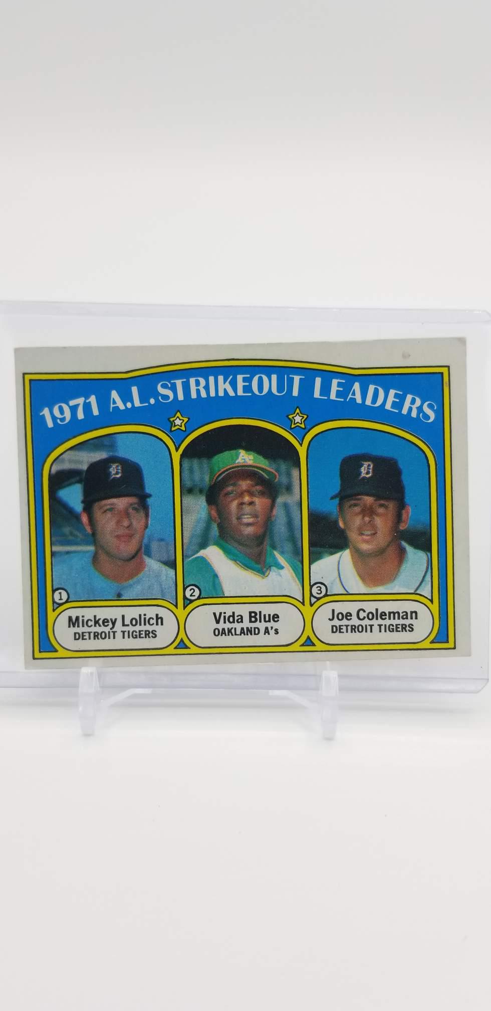 1972 Topps Strikeout Leaders Mickey Lolich/ Vida Blue / (1 of 2)