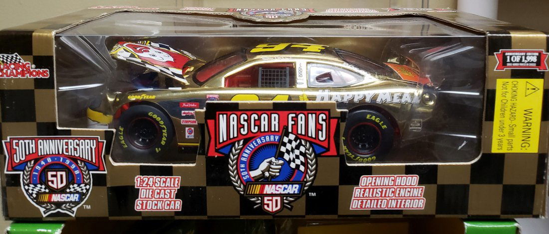 BILL ELLIOTT 50TH ANNIV 1/24th SCALE DIECAST GOLD CAR (1 of 3)