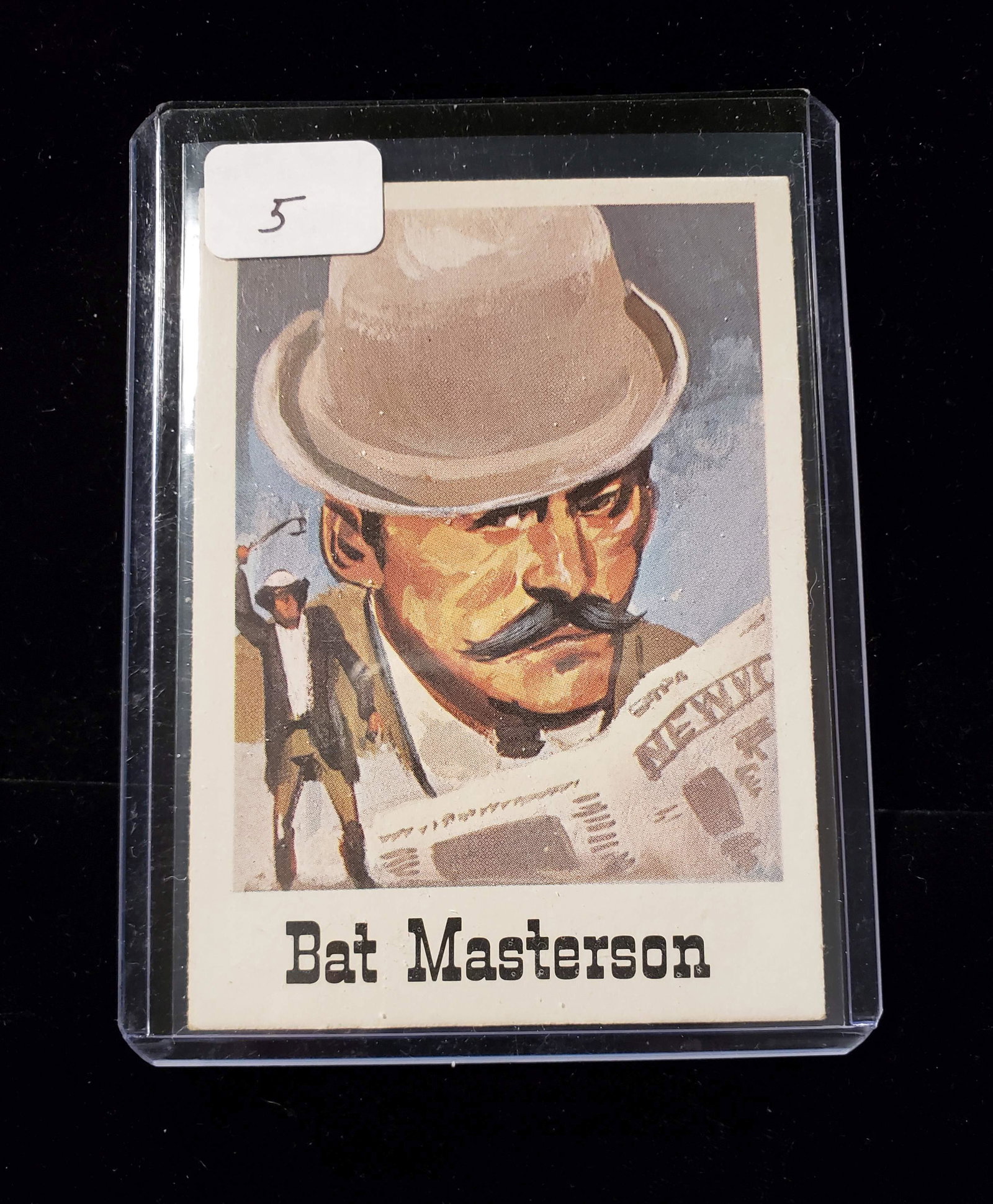 1966 LEAF GOOD BUYS AND BAD GUYS GUM CARD: BAT MASTERSON CARD NO.50 MINT