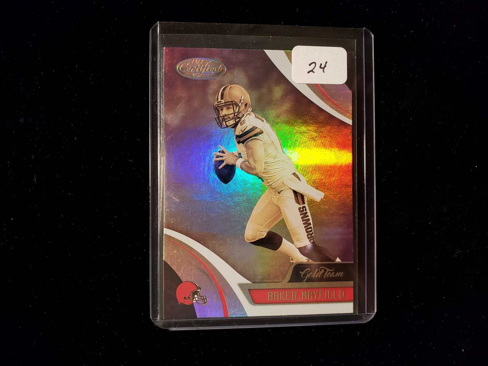 BAKER MAYFIELD 2018 ROOKIE INSERT CARD: 2018 PANINI CERTIFIED GOLD TEAM ROOKIE INSERT CARD