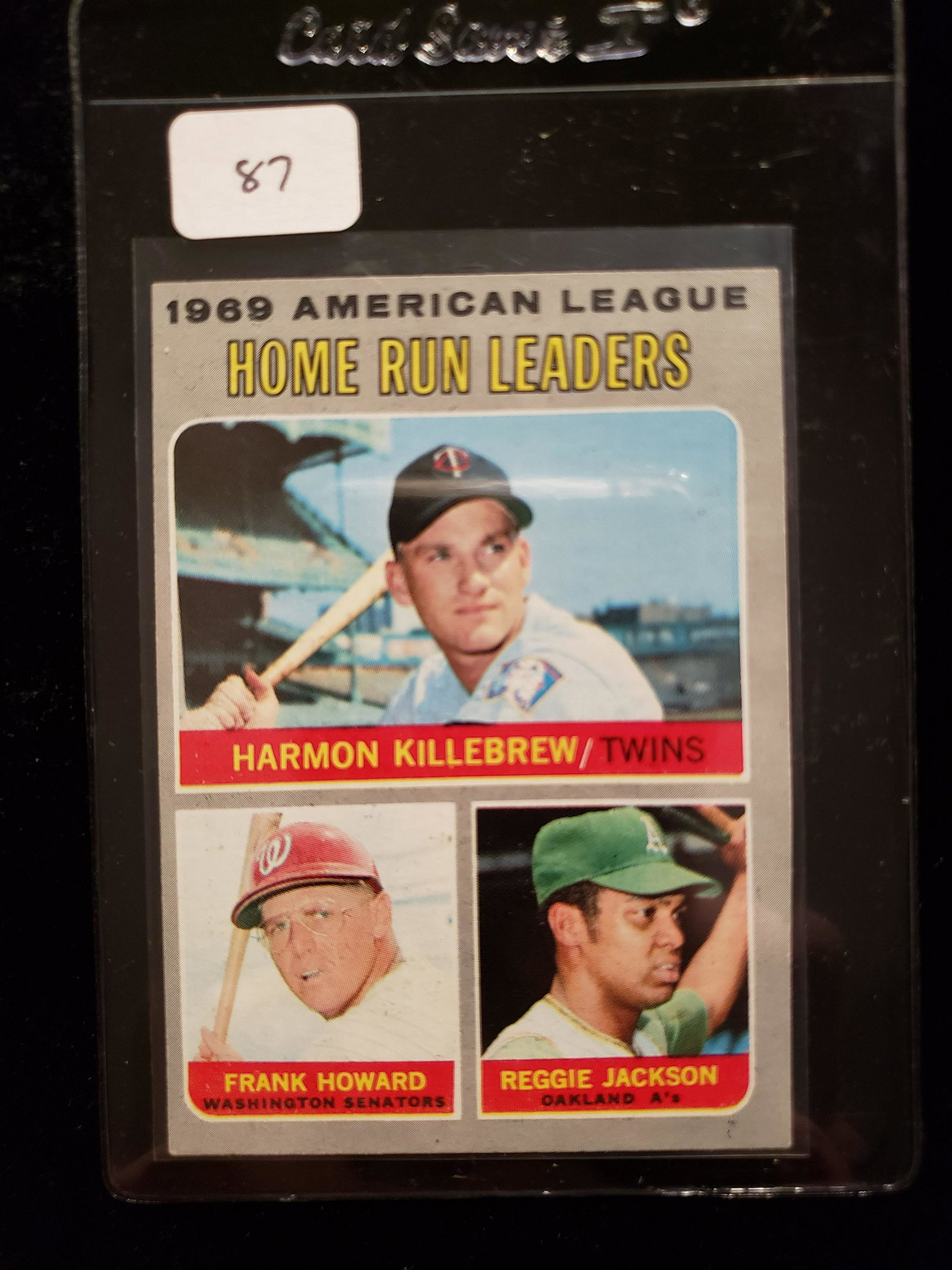 1970 TOPPS BASEBALL '69 AMERICAN LEAGUE HOME RUN: AL SLUGGERS HARMON KILLEBREW, FRANK HOWARD AND REGGIE JACKSON