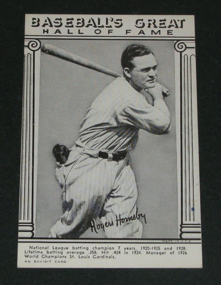 1974 Baseball's Great Hall Of Fame Exhibit Rogers: 1974 Baseball's Great Hall Of Fame Exhibit Rogers Hornsby EX/MT