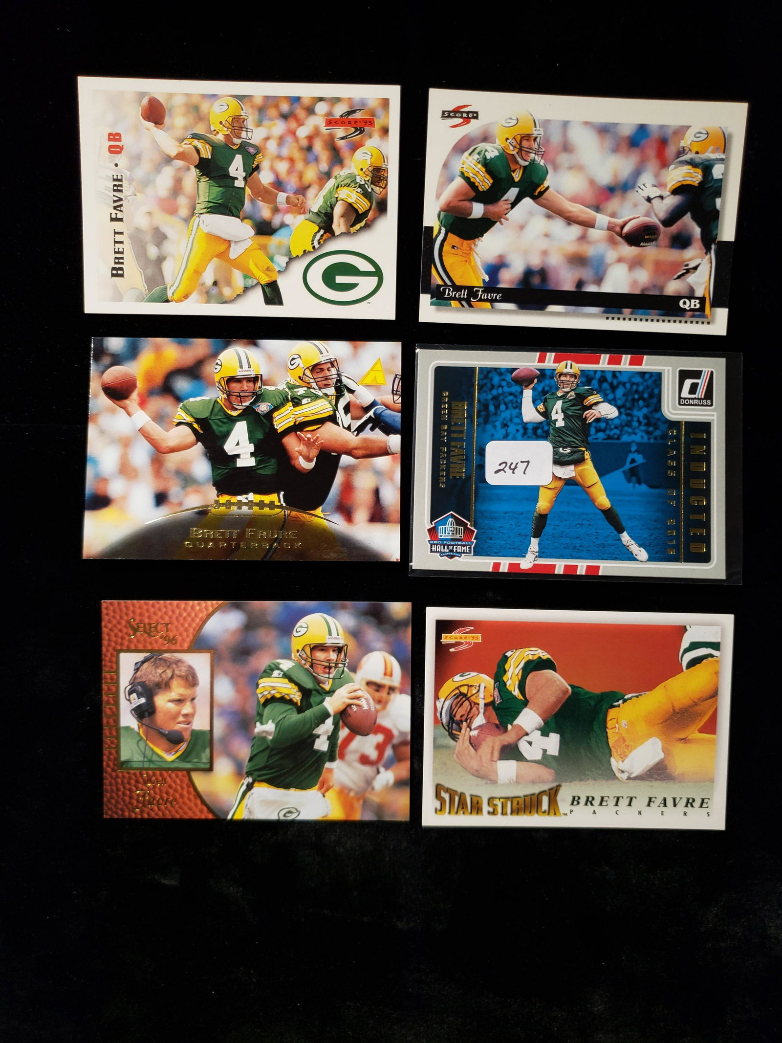 LOT OF 6 BRETT FAVRE GREEN BAY PACKERS CARDS: LOT OF 6 BRETT FAVRE GREEN BAY PACKERS CARDS