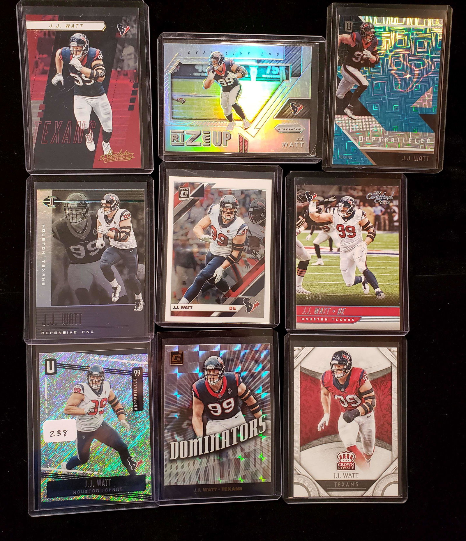 LOT OF 9 J.J. WATT NFL MAN OF THE YEAR AMERICAN HERO: LOT OF 9 J.J. WATT NFL MAN OF THE YEAR AMERICAN HERO