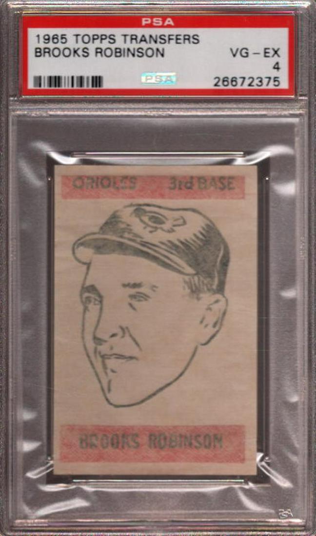 1965 TOPPS TRANSFERS BROOKS ROBINSON ORIOLES HOF PSA 4: 1965 TOPPS TRANSFERS BROOKS ROBINSON ORIOLES HOF PSA 4