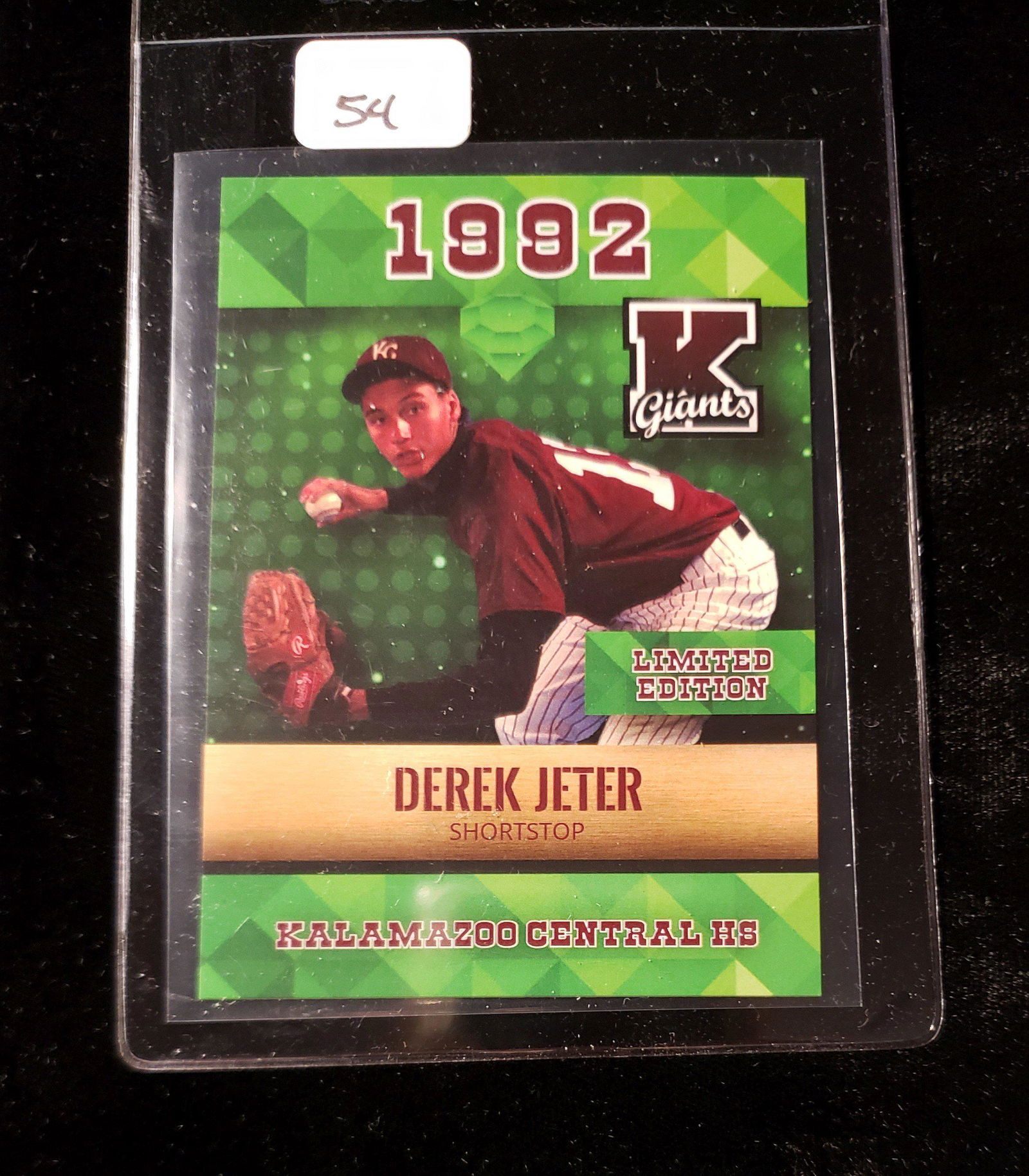 1992 DEREK JETER LIMITED EDITION PRE ROOKIE CARD: DEREK JETER KALAMZOO CENTRAL HIGH ONLY 2500 ISSUED