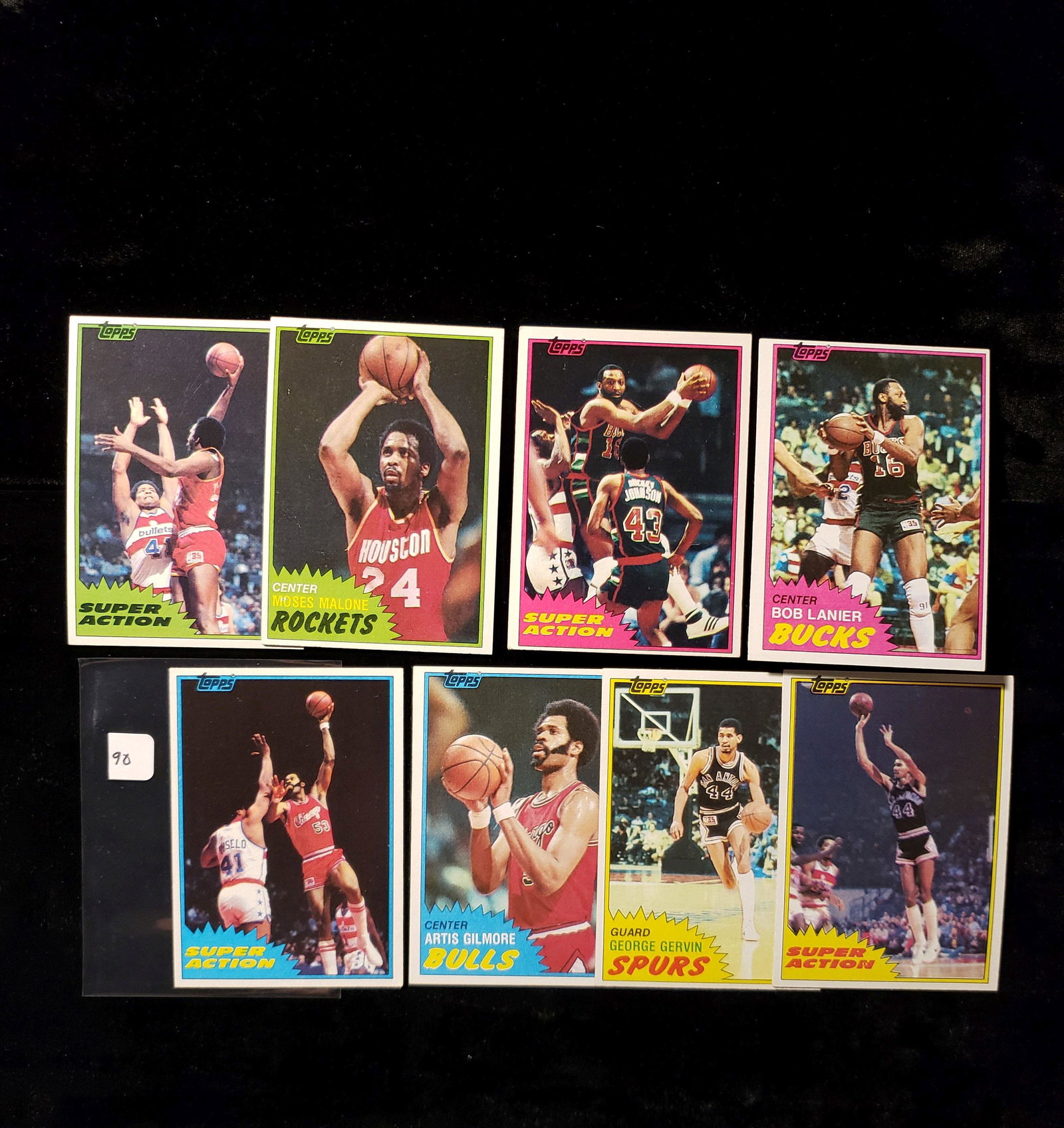 1981-82 TOPPS BASKETBALL CARDS HOFERS BASE AND: ARTIS GIMOUR, MOSES MALONE, GEORGE GERVIN, BOB LANIER