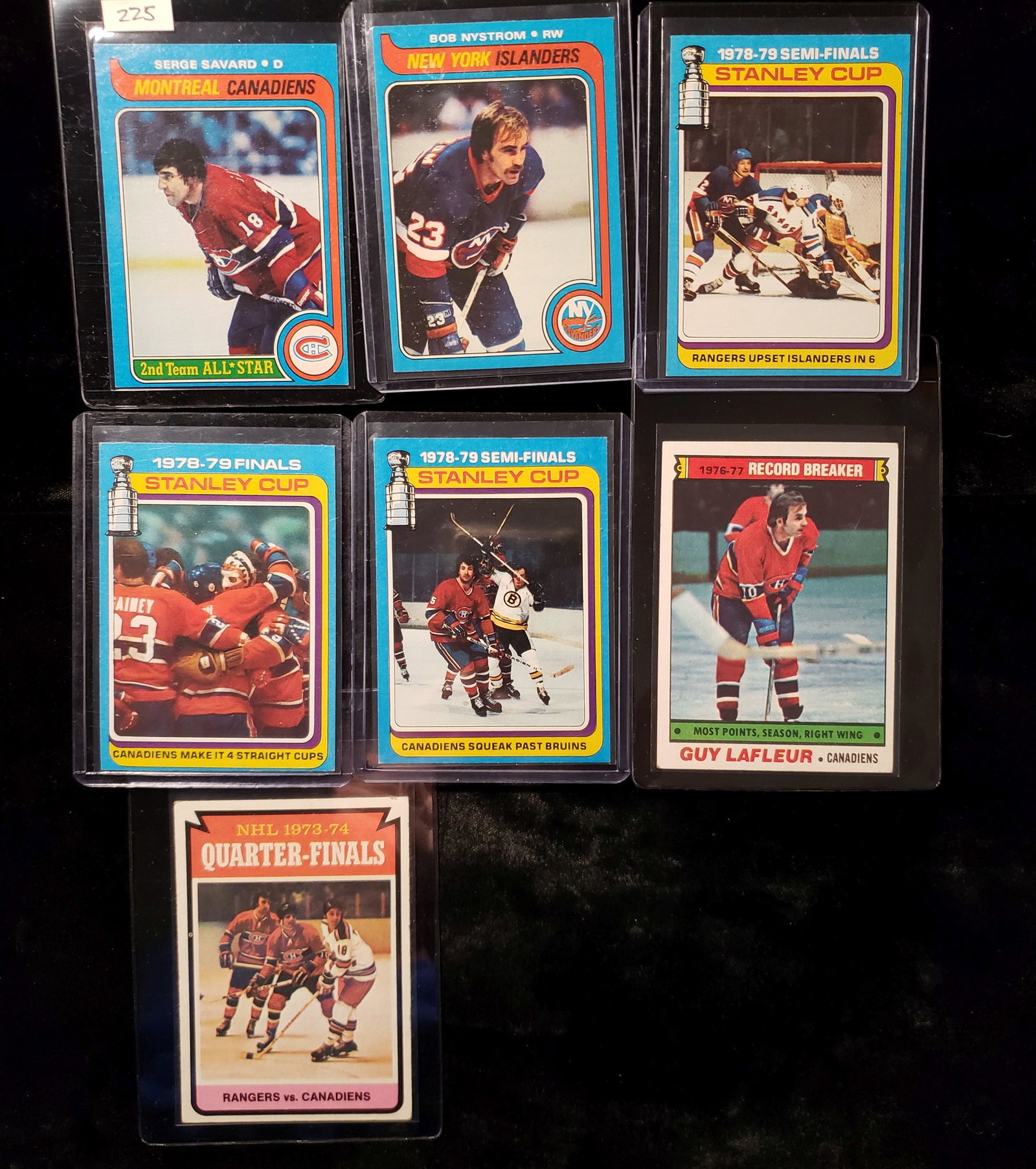 VINTAGE NHL HOCKEY CARDS WITH GUY LAFLEUR RECORD: VINTAGE NHL HOCKEY CARDS WITH GUY LAFLEUR RECORD BREAKER