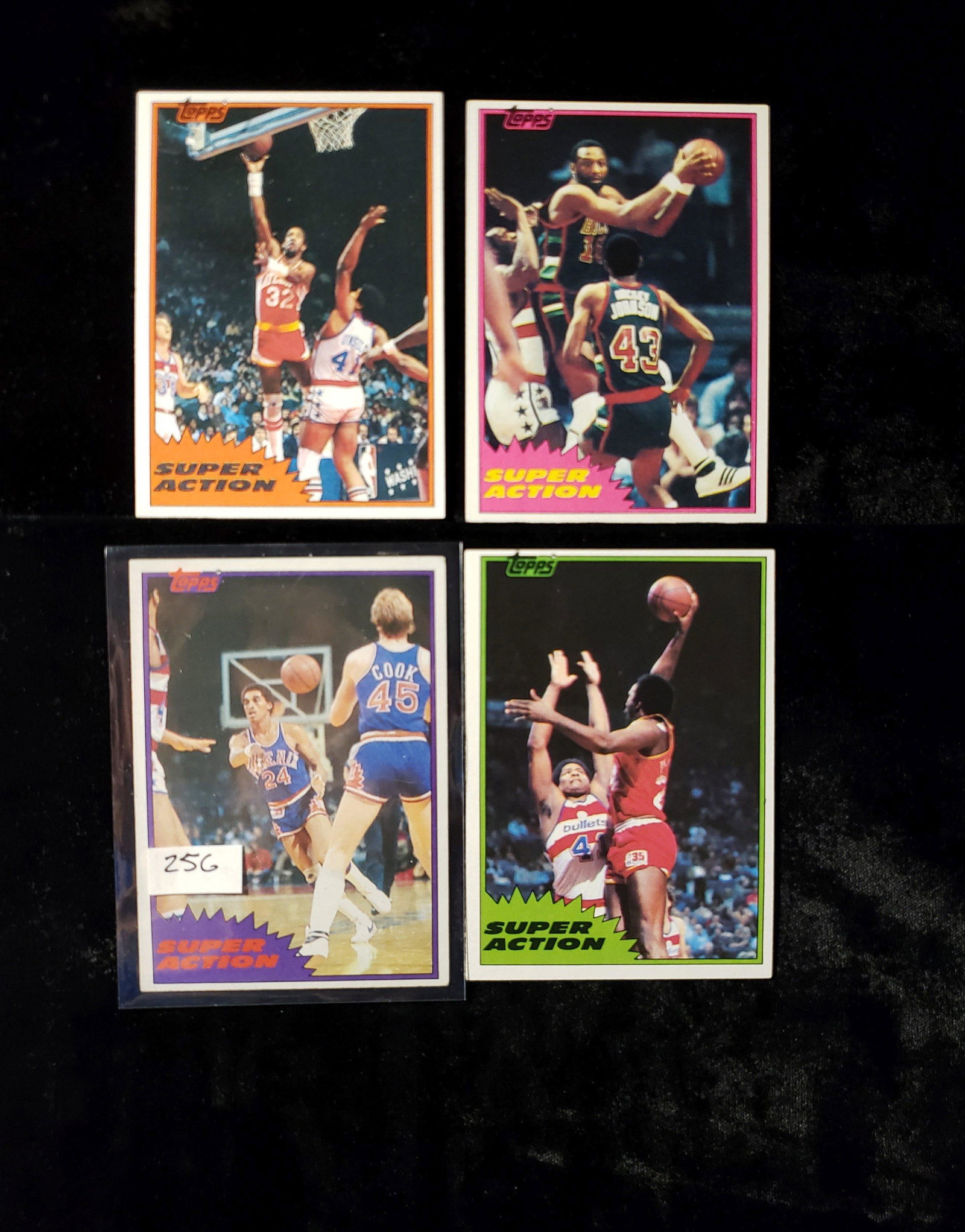 1981 TOPPS BASKETBALL SUPER-ACTION MINT CONDITION: BOB LANIER, MOSES MALONE, DENNIS JOHNSON, DAN ROUNDFIELD