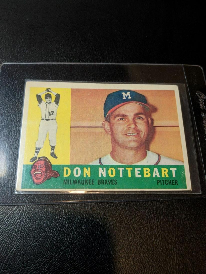 VINTAGE TOPPS BASEBALL CARDS SET BREAK: 1960 Topps # 351 Don Nottebart NM, #392 - Tex Clevenger