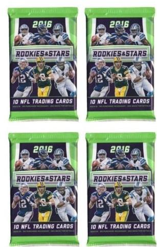 2016 PANINI-ROOKIES & STARS UNOPENED PACK LOT OF 4: FIND ZEKE ELLIOTT, DAK PRESSCOTT, CARSON WENTZ, MICHAEL THOMAS, JARED GOFF ROOKIES AND AUTOS/MEMORABILIA CARDS