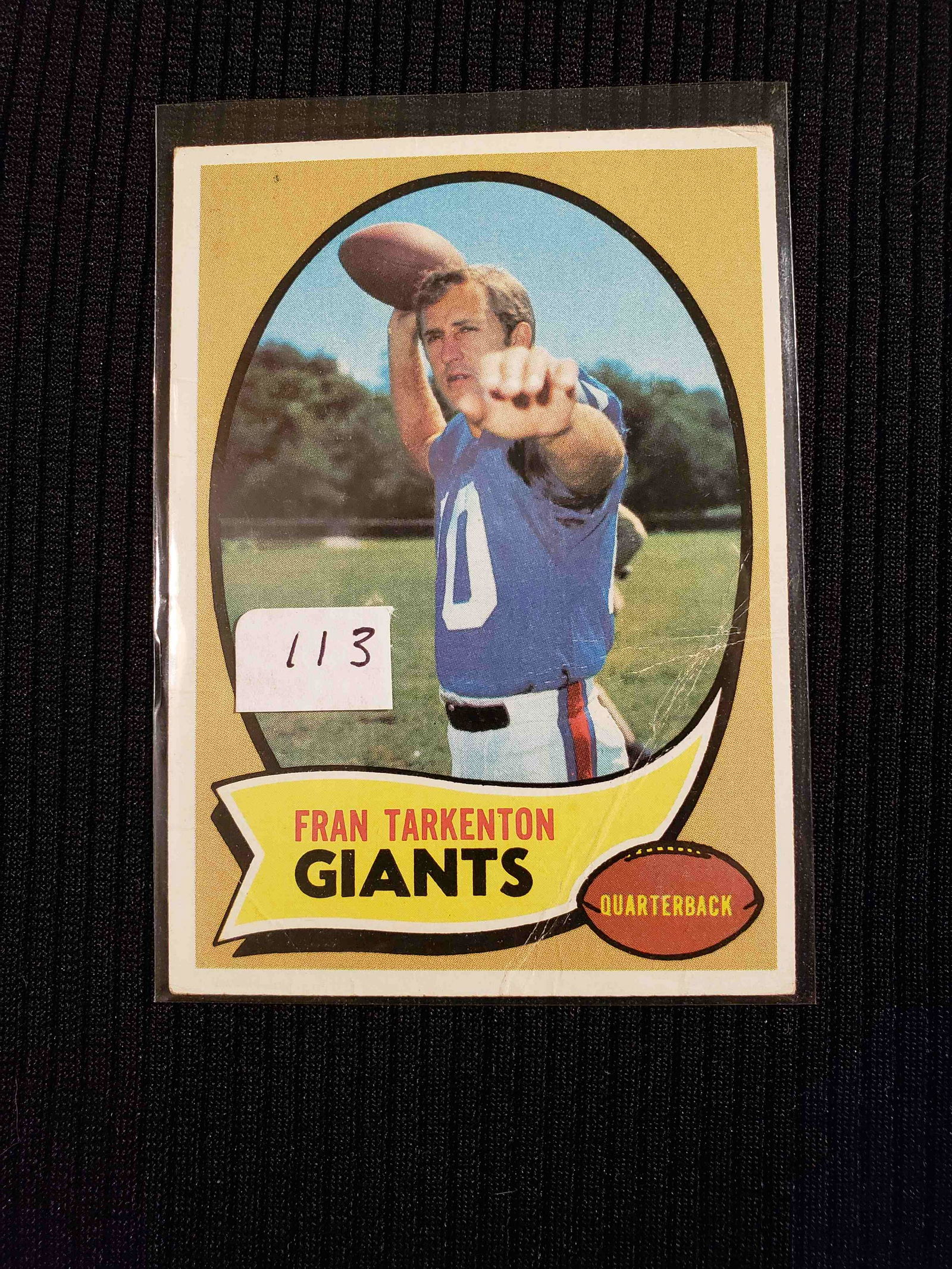 1970 TOPPS FRAN TARKENTON NY GIANTS POOR CONDITION BAD (1 of 2)