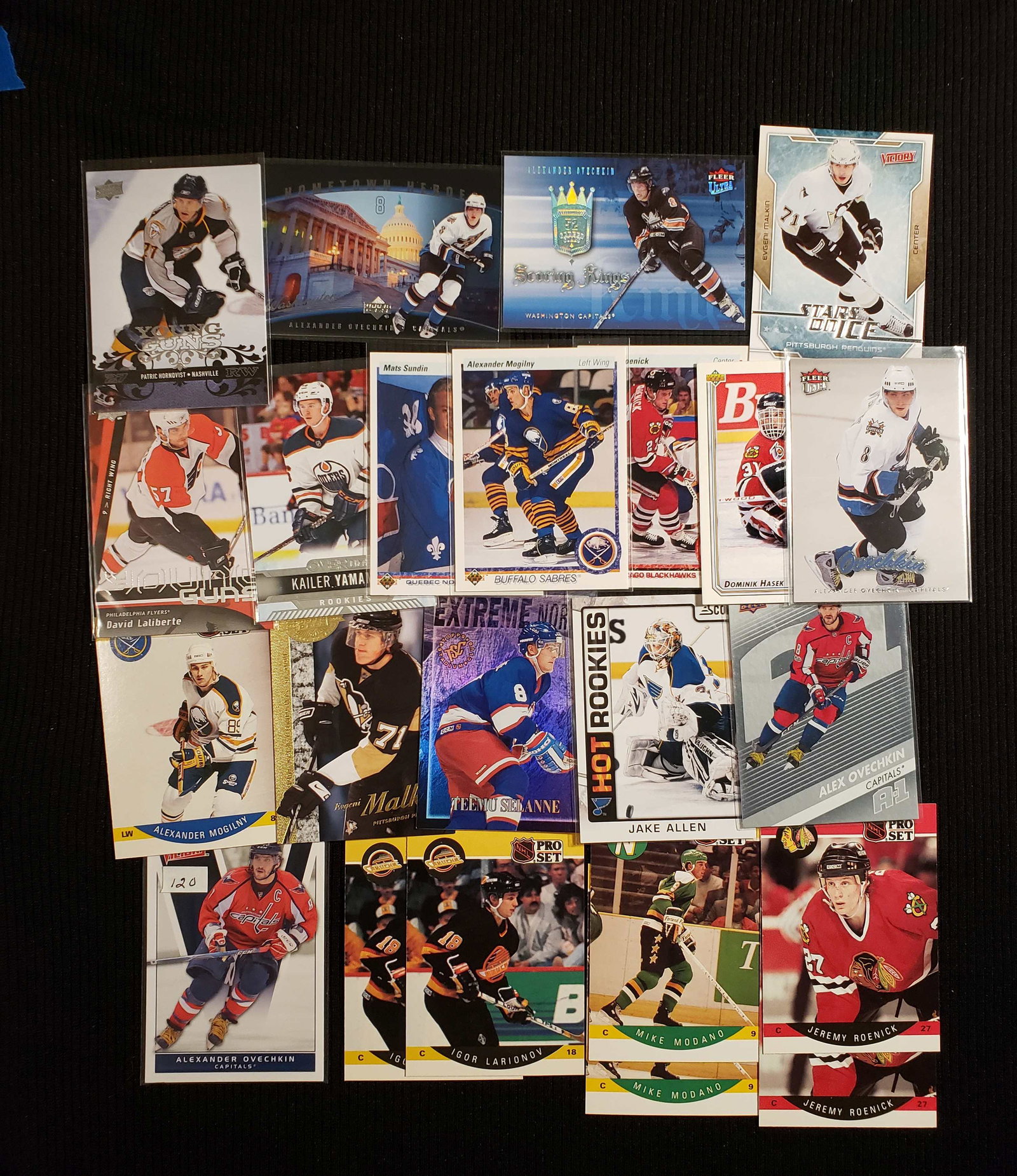 NHL HOCKEY SUPER STAR TRADING CARD LOT: ALEX OVECHKIN, MIKE MADONO, JEREMY ROENICK, DOMINIK HASEK