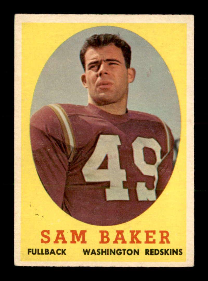 VINTAGE TOPPS FOOTBALL CARD GREAT CONDITION: 1958 Topps #34 Sam Baker VG/VGEXÂ