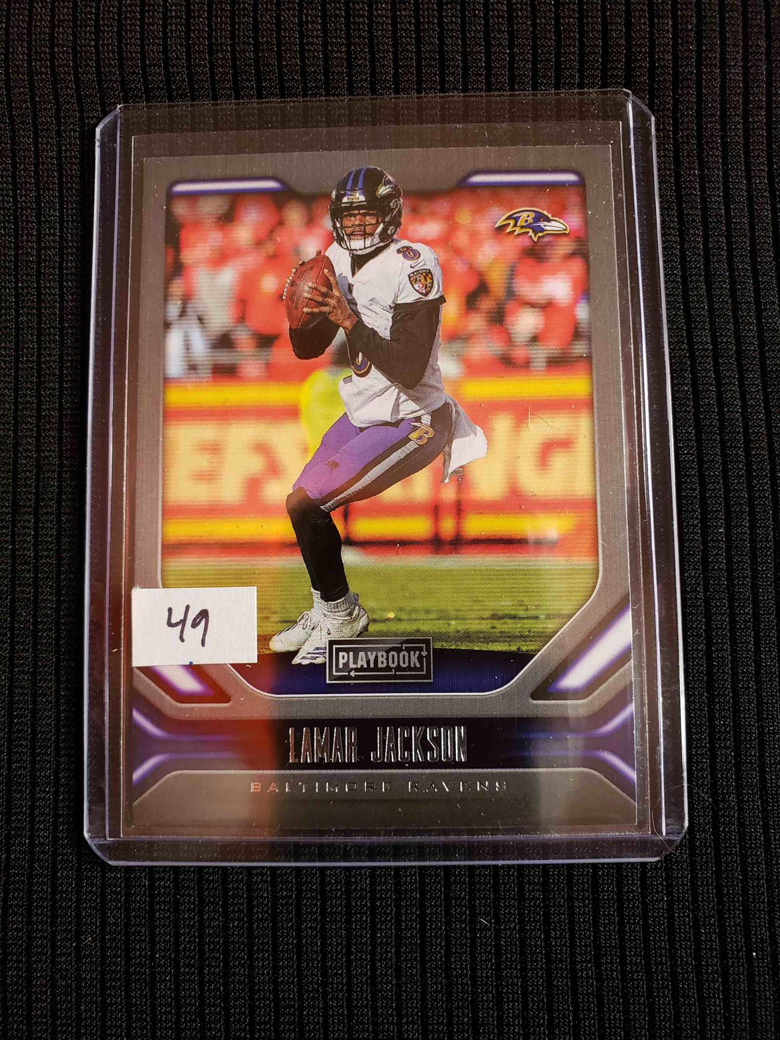 LAMAR JACKSON 2019 NFL MVP FOOTBALL CARD (1 of 1)