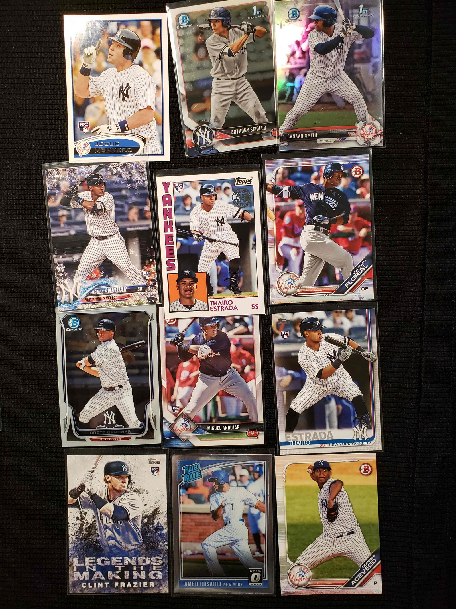 LOT OF 11 NEW YORK YANKEES ROOKIE PROSPECTS CARDS (1 of 1)