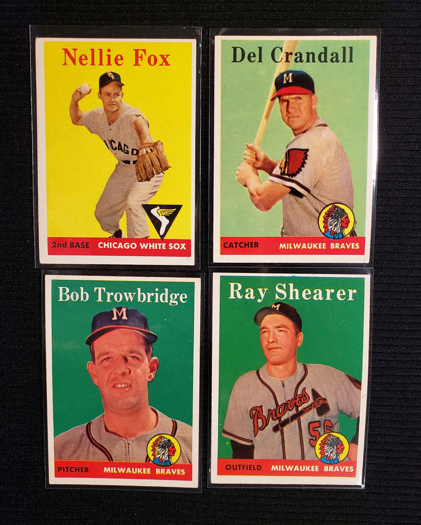 1958 TOPPS MILWAUKEE BRAVES HIGH GRADE CARDS (1 of 2)