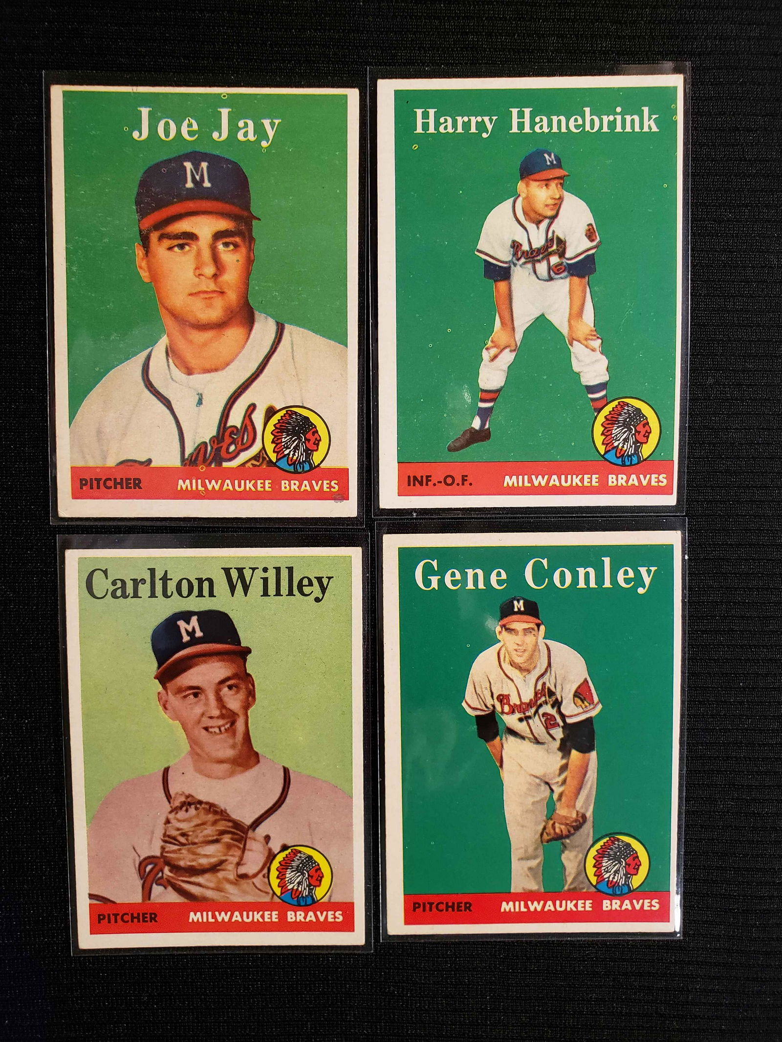 1958 TOPPS MILWAUKEE BRAVES HIGH GRADE CARDS (1 of 2)