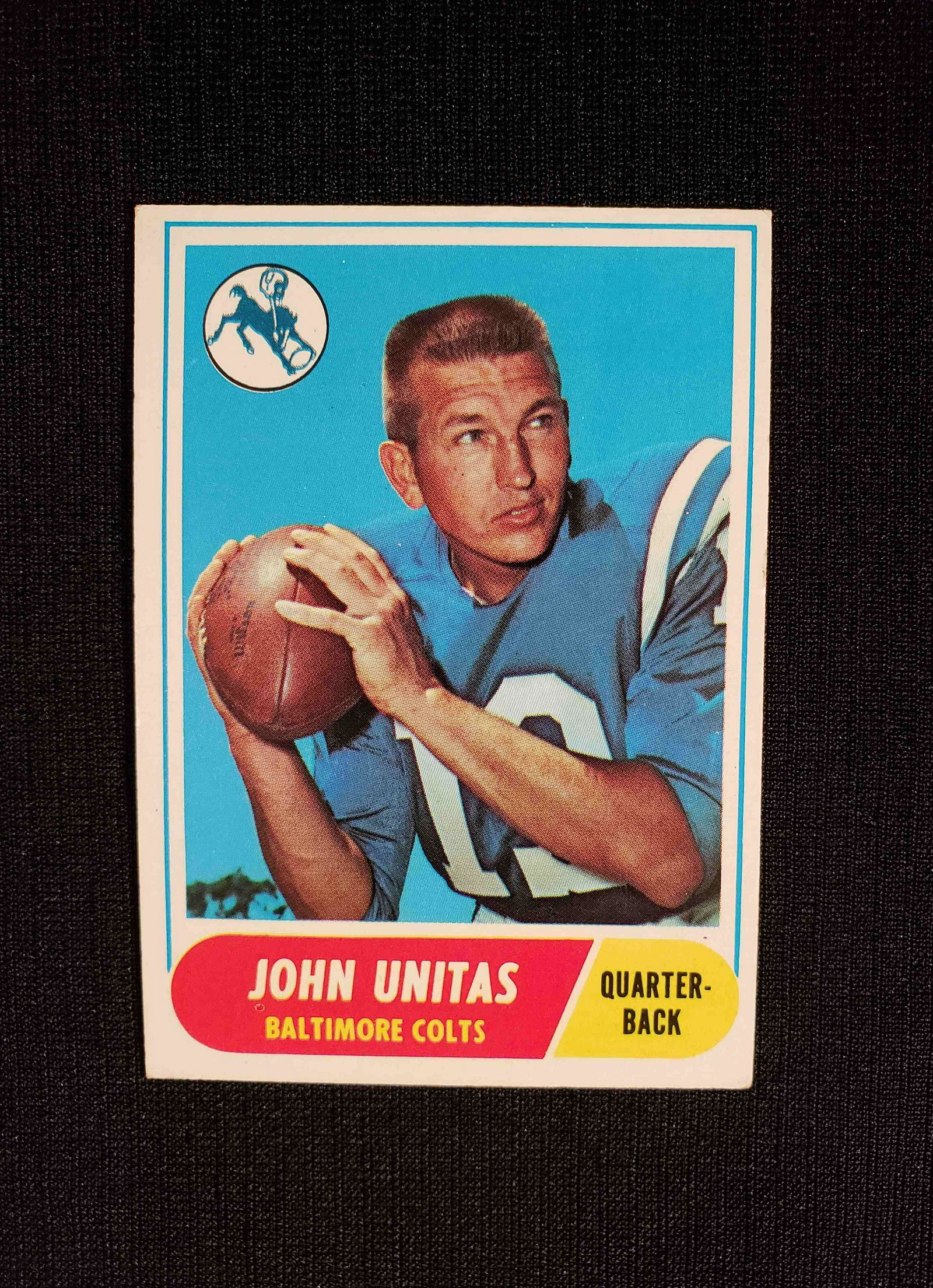 1968 TOPPS # 100 JOHNNY UNITAS BALTIMORE COLTS (1 of 2)