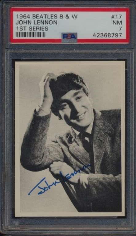 PSA GRADED ORIGINAL 1964 BEATLES BLACK AND WHITE CARD (1 of 1)