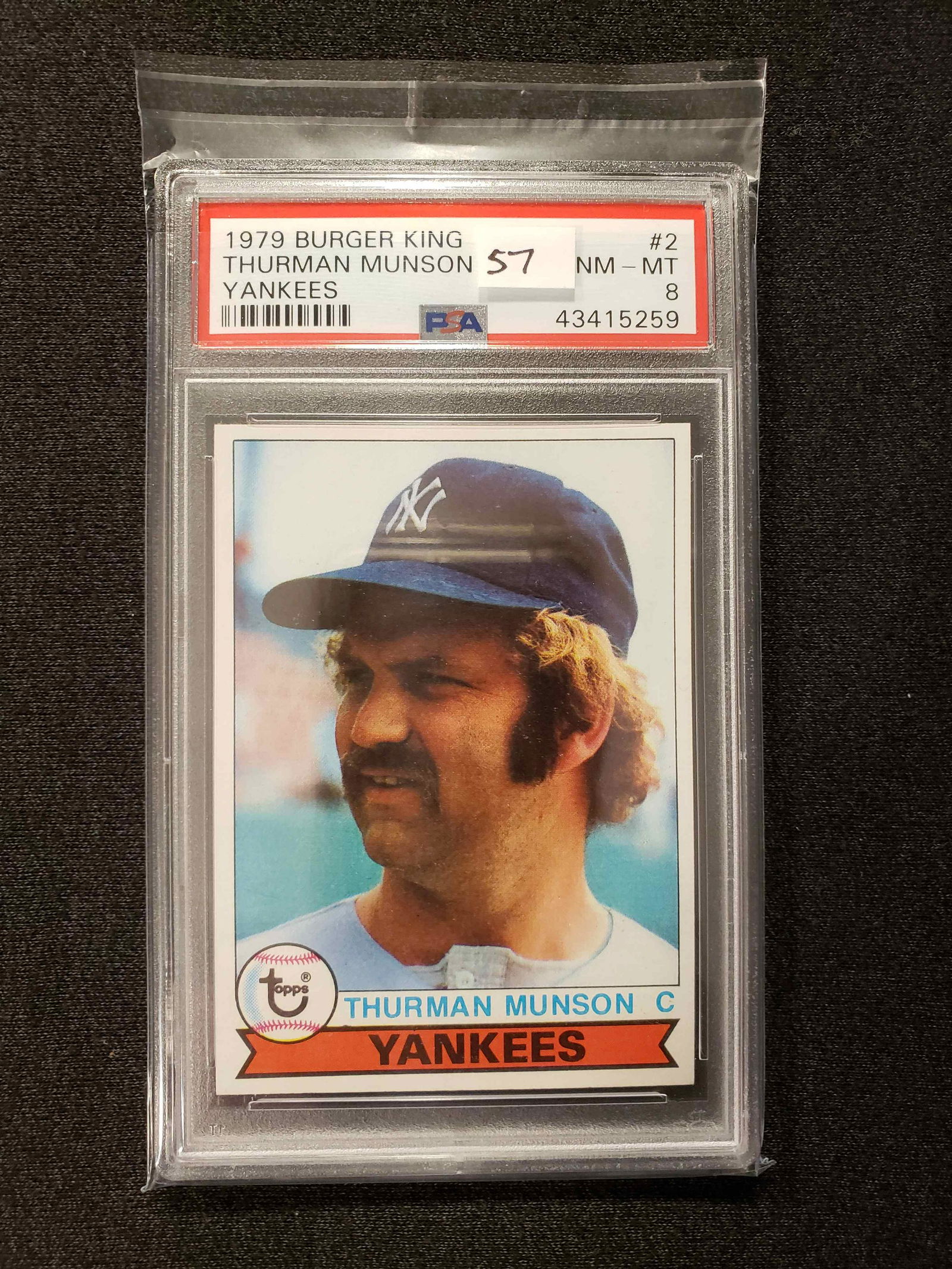 PSA GRADED THURMAN MUNSON 1979 TOPPS BURGER KING (1 of 1)