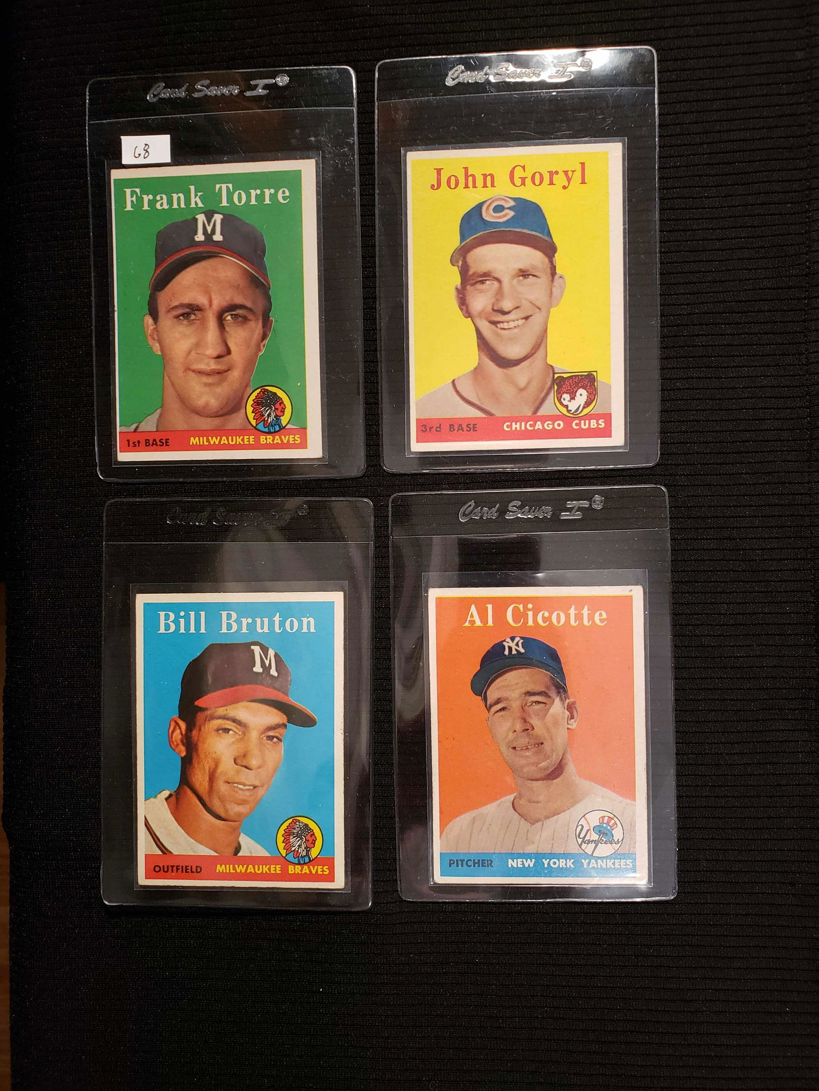 1958 TOPPS BASEBALL NEAR MINT LOT OF 4 CARDS (1 of 1)