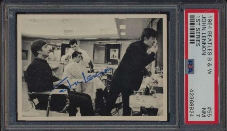 PSA GRADED ORIGINAL 1964 BEATLES BLACK AND WHITE CARD (1 of 1)