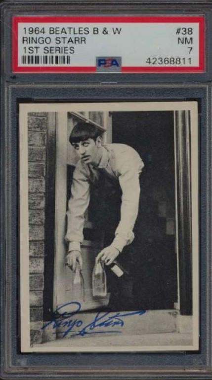 PSA GRADED ORIGINAL 1964 BEATLES BLACK AND WHITE CARD (1 of 1)