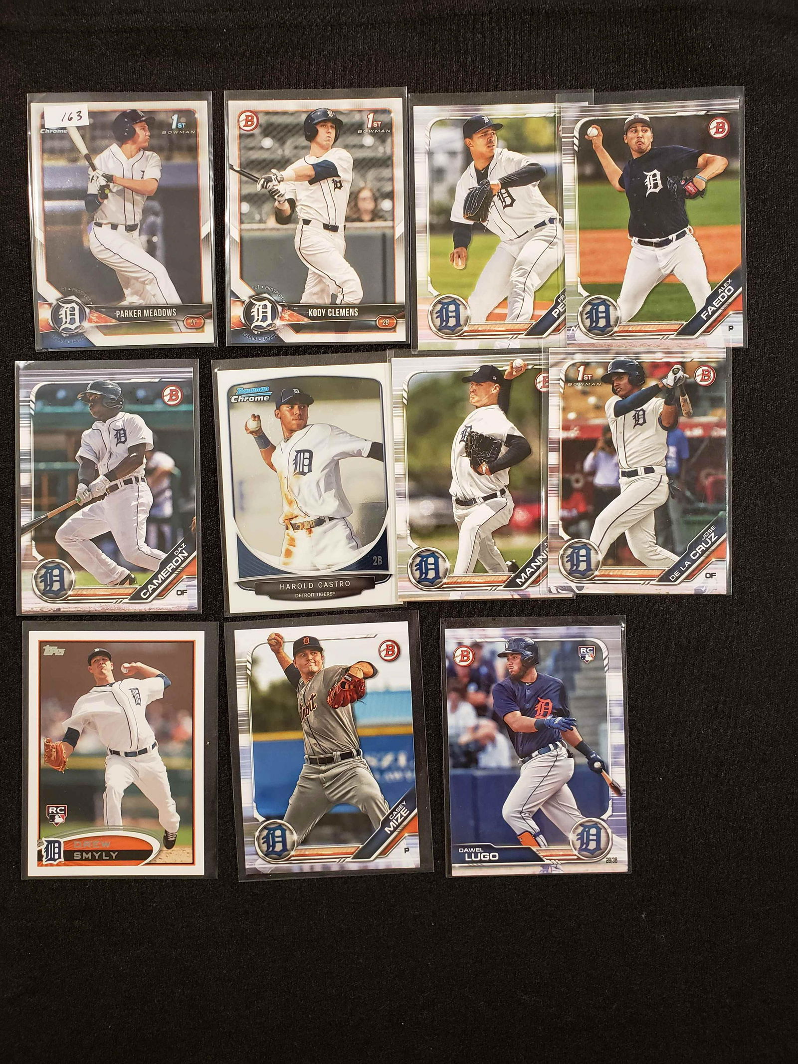 Lot of 11 DETROIT TIGER ROOKIE BASEBALL CARDS (1 of 1)