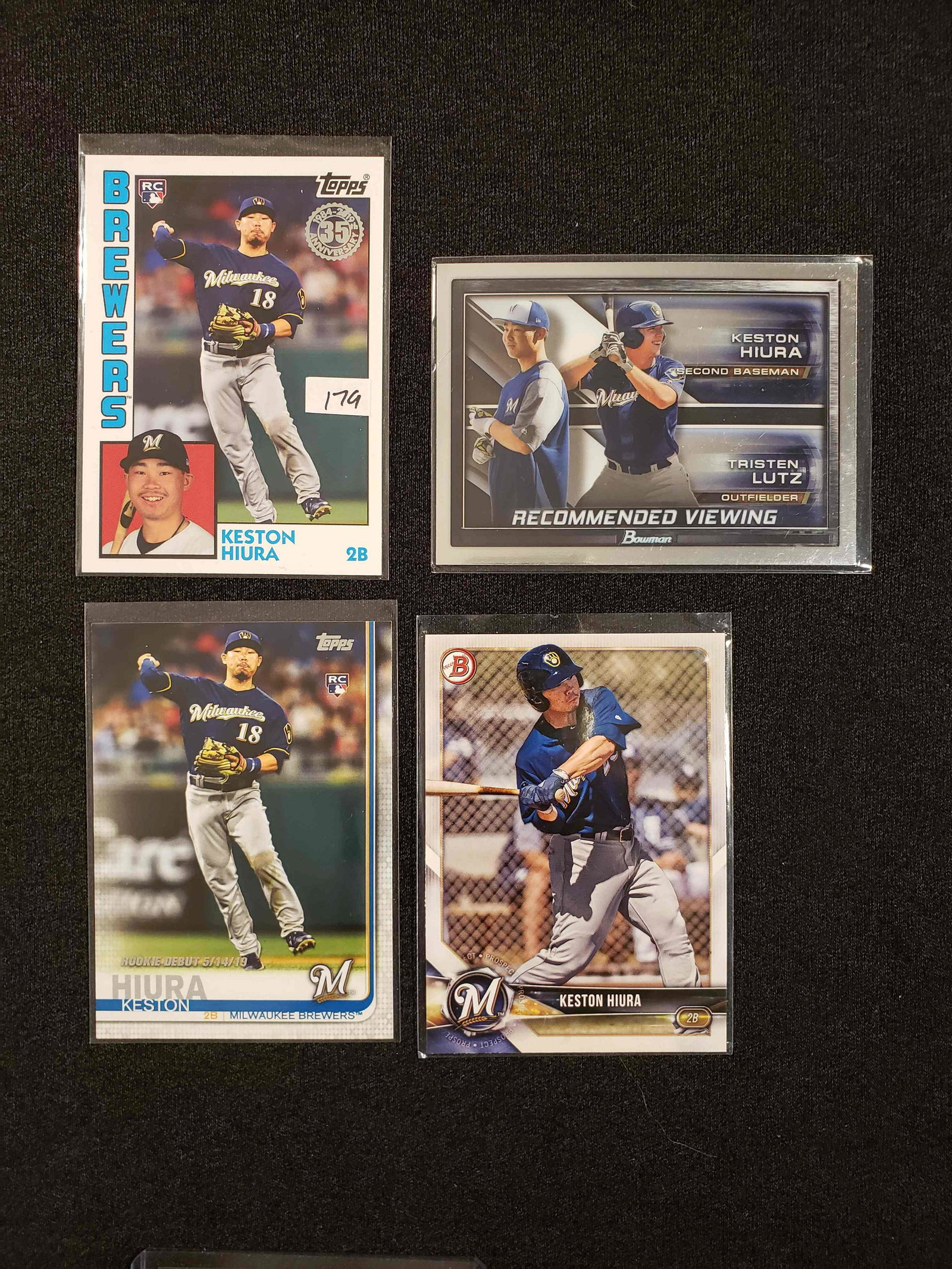 KESTON HIURA MILWAUKEE BREWERS ROOKIE CARDS: KESTON HIURA MILWAUKEE BREWERS ROOKIE CARDS